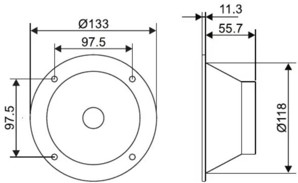 Ø133 97.5 97.5 11.3 55.7 Ø118