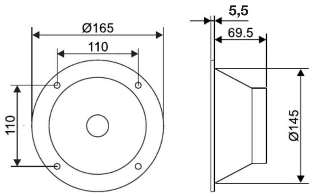Ø165 110 110 5,5 69.5 Ø145