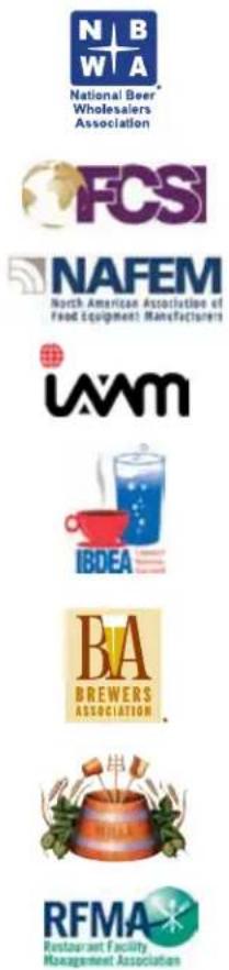 N B W A National Beer Wholesalers Association FCSI NAFEM North American Association of Food Equipment Manufacturers UWM IBDEA BA BREWERS ASSOCIATION RFMA Restaurant Facility Management Association