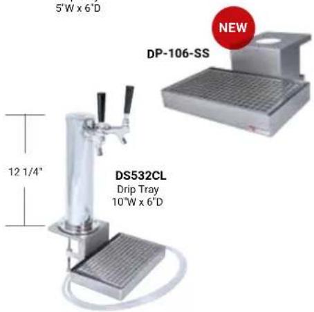 5"W x 6"D NEW DP-106-SS DS532CL Drip Tray 10"W x 6"D 12 1/4"