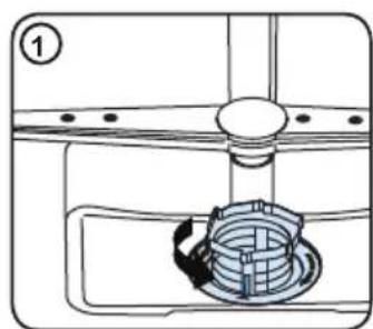 Diagram of a washing machine component with a circular housing and handle (no text or symbols)