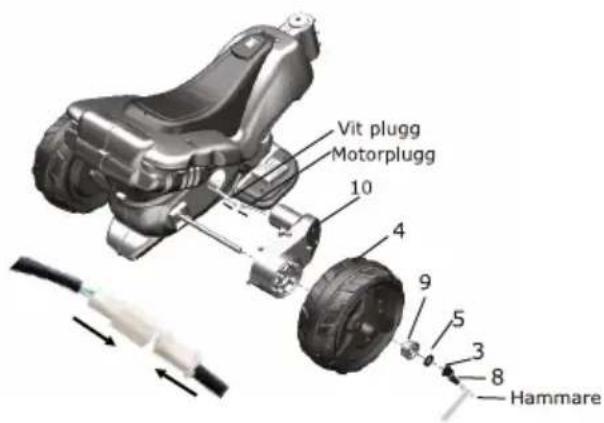 Vit plugg Motorplugg 10 4 9 5 3 8 Hammare