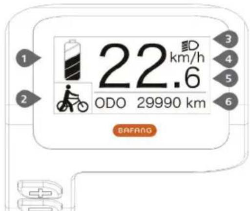 1 2 3 4 5 6 22.6 ODO 29990 km BAFANG