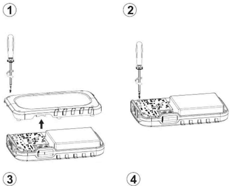 Biltema 37-914 - Sådan tager du det genopladelige batteri ud af produktet. - 1