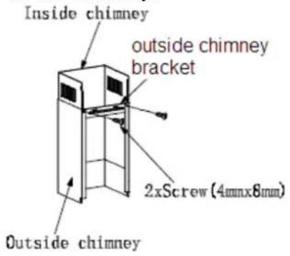 Inside chimney outside chimney bracket 2xScrew (4mmx8mm) Outside chimney