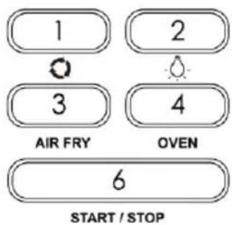 1 2 3 4 AIR FRY OVEN 6 START / STOP