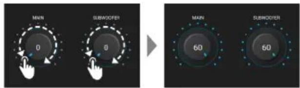 MAIN SUBWOOFER 0 0 → MAIN SUBWOOFER 60 60