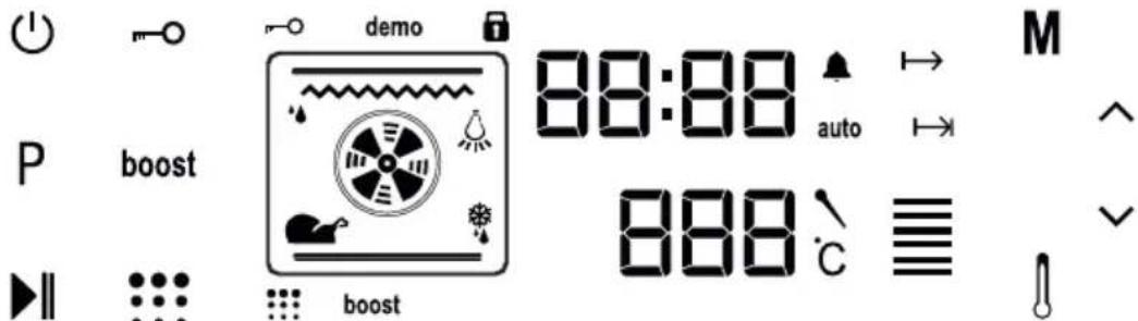 demo 88:88 auto M boost 888 °C boost