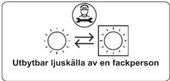 Utbytbar ljuskälla av en fackperson