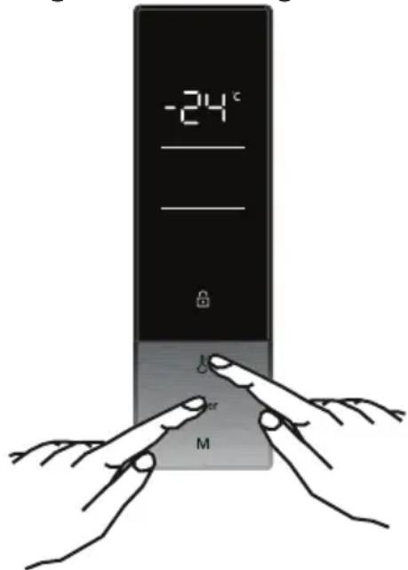 VESTFROST VF 11186 X NoFrost - Aktivering av barnesikringen - 1
