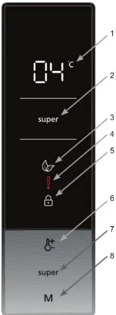 VESTFROST VC 11186 ZeroZone - Display og betjeningspanel - 1