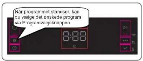 Når programmet standser, kan du vælge del ønskede program via Programvalgsknappen. 0:00