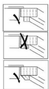 Diagram showing three steps of a mechanical or electrical process with checkmark indicators and cross symbols
