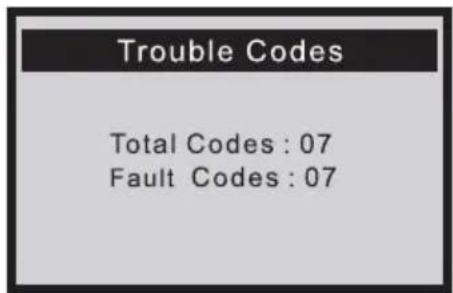 Trouble Codes Total Codes : 07 Fault Codes : 07