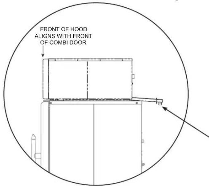 FRONT OF HOOD ALIGNS WITH FRONT OF COMBI DOOR