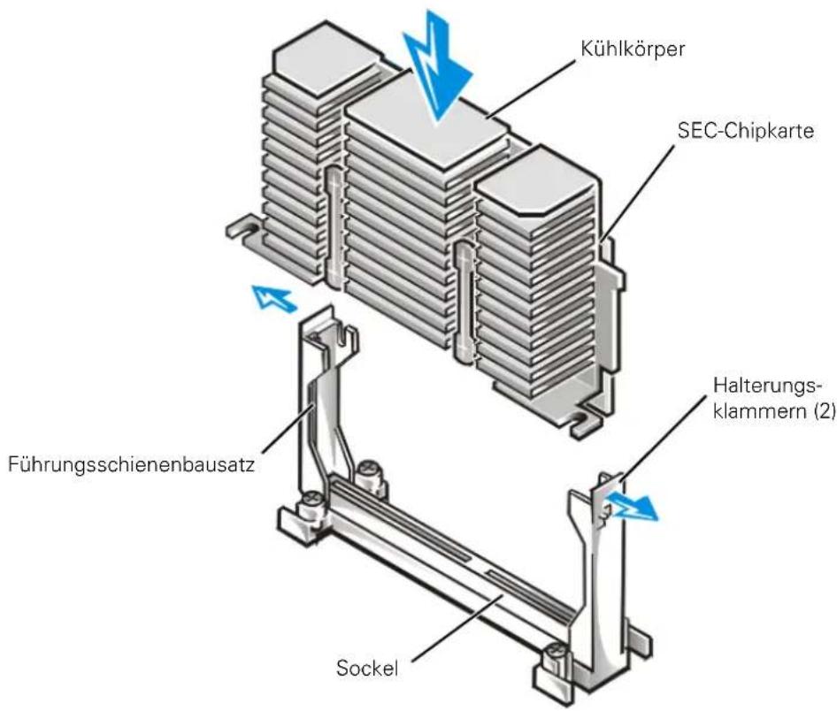 Kühlkörper SEC-Chipkarte Führungsschienenbausatz Sockel Halterungs- klammern (2)