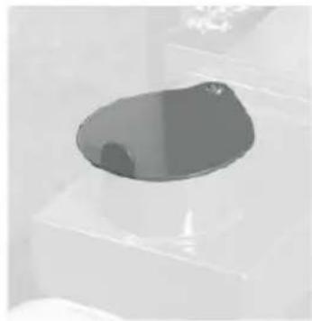 Close-up of a dark, irregularly shaped object on a light background (no text or symbols visible)