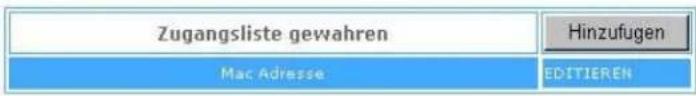 Zugangsliste gewahren Mac Adresse Hinzufugen EDITIEREN