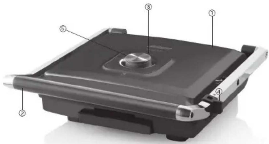 Labeled diagram of a device component with numbered parts for identification