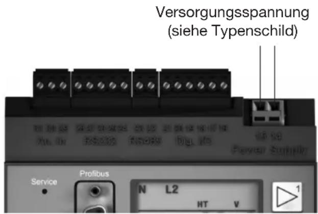 Versorgungsspannung (siehe Typenschild) Power Supply Profibus Service N L2 HT V 1