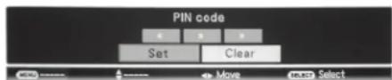 PIN code Set Clear Move Select