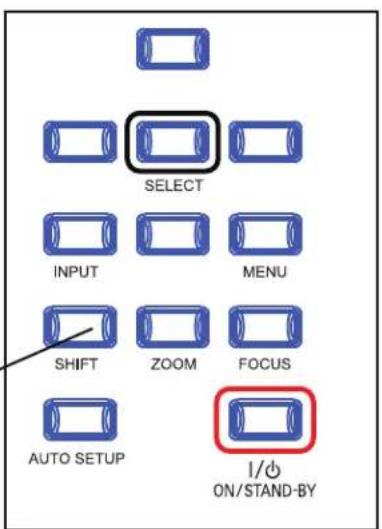 SELECT INPUT MENU SHIFT ZOOM FOCUS AUTO SETUP I/O ON/STAND-BY