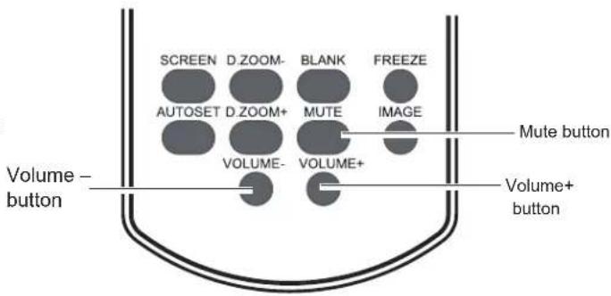 SCREEN D ZOOM- BLANK FREEZE AUTOSET D ZOOM+ MUTE IMAGE VOLUME- VOLUME+ Volume - button Mute button Volume+ button