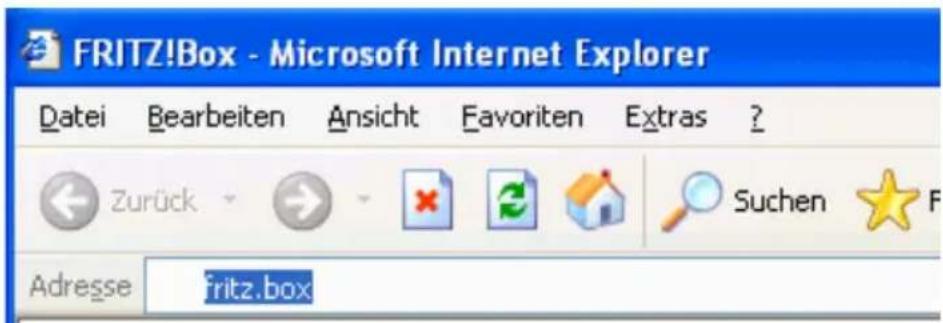 FRITZ!Box - Microsoft Internet Explorer Datei Bearbeiten Ansicht Favoriten Extras ? Zurück Suchen F Adresse fritz.box