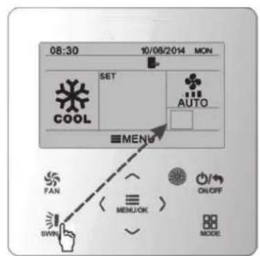 08:30 10/06/2014 MON SET COOL AUTO MENU FAN < > ON/OFF SWIN MENU/OK > MODE