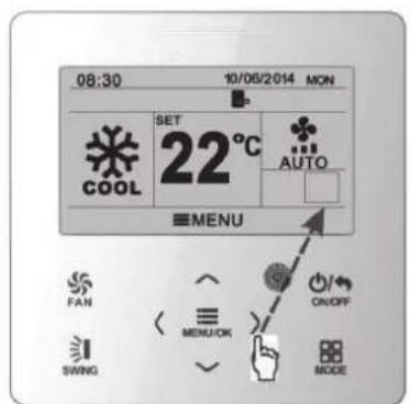 08:30 10/06/2014 MON SET COOL 22°C AUTO MENU FAN SWING MENU/OK ON/OFF MODE
