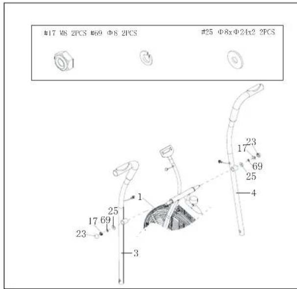 #17 MS 2PCS #69 Φ8 2PCS #25 Φ8xΦ24x2 2PCS 1 23 17 69 25 4 1 25 17 69 23 3