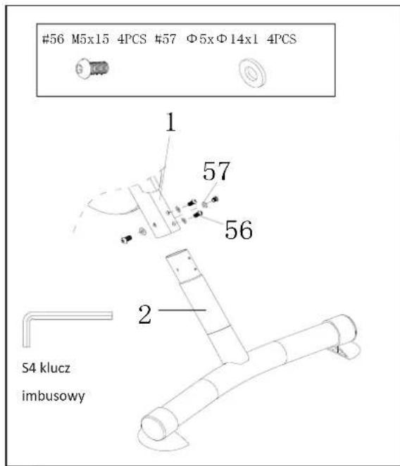 #56 M5x15 4PCS #57 Φ5xΦ14x1 4PCS 1 57 56 2 S4 klucz imbusowy
