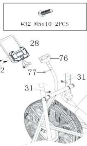#32 M5x10 2PCS 28 76 77 31 31