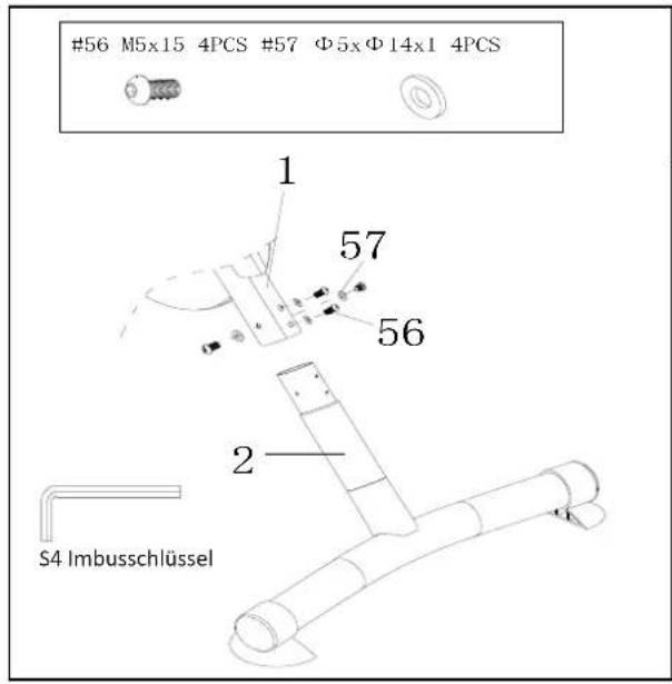 #56 M5x15 4PCS #57 Φ5xΦ14x1 4PCS 1 57 56 2 S4 Imbusschlüssel
