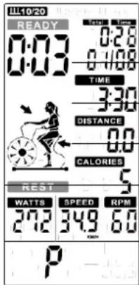 11/10/20 READY 0:03 0:03 TIME 3:30 DISTANCE 0:0 CALORIES 5 REST WATTS 20.2 SPEED 34.9 RPM 6.0 P