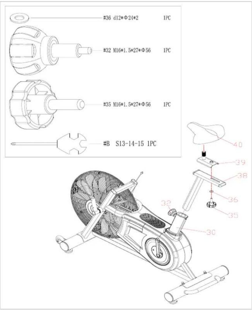 #36 d12*Φ24*2 IPC #32 M16*1.5*27*Φ56 IPC #35 M16*1.5*27*Φ56 IPC #B S13-14-15 1PC 40 39 38 36 35 32 30