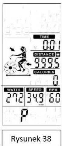 TIME 0:01 DISTANCE 9995 CALORIES 0 WATTS SPEED RPM 272 349 60 Rysunek 38