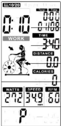11/10/20 0:10 WORK TIME 3:40 DISTANCE 0.0 CALORIES WATTS SPEED RPM 27.2 34.9 6.0 P