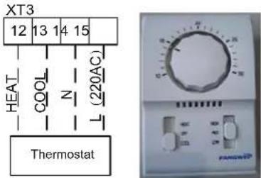 XT3 12 13 14 15 HEAT COOL N (220AC) Thermostat