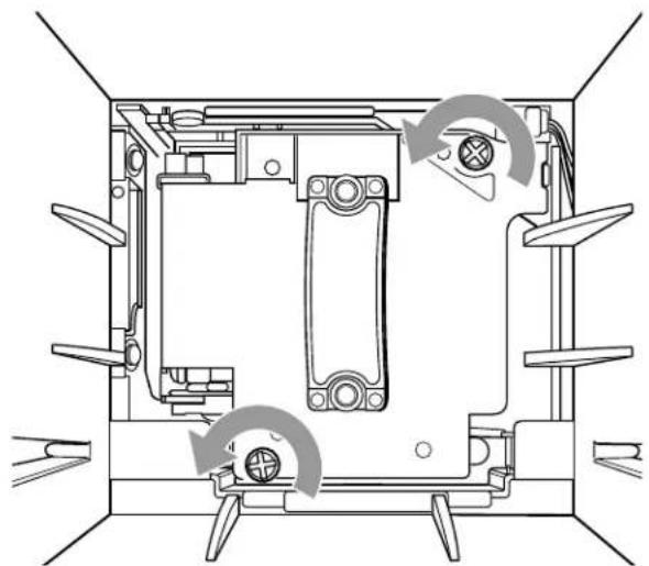 Technical line drawing of a mechanical assembly with no visible text or symbols