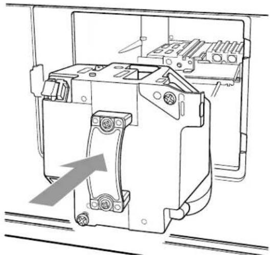 Technical line drawing of an electrical contactor device with no visible text or symbols