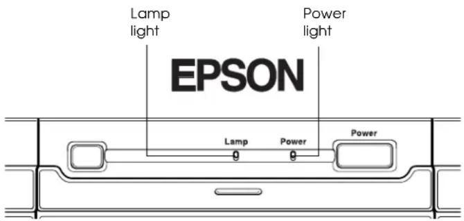 Lamp light, Power light, EPSON, Lamp, Power, Power