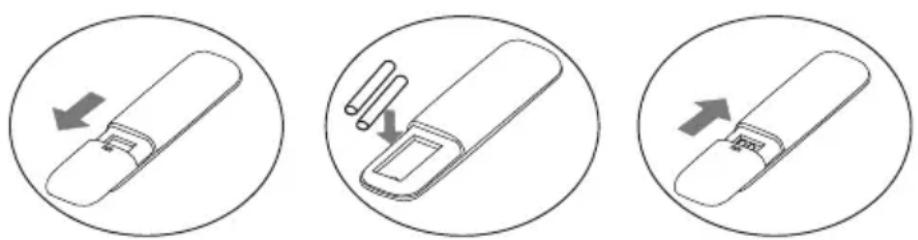 Toyotomi THN/THG-A56SZ - Inserimento delle batterie sul telecomando - 1