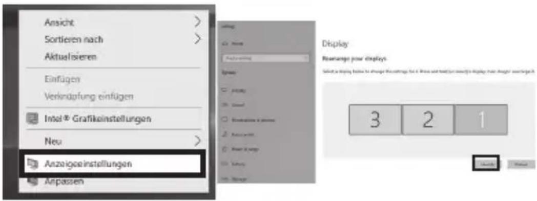 Ansicht Sortieren nach Aktualsieren Einfügen Verknapfung einfügen Intel® Grafikeinstellungen Neu Anzeigeinstellungen Anpassen Display Rearrange pour displays Select a display here to change the settings for a file and font in any display that is displayed. Rearrange A 3 2 1