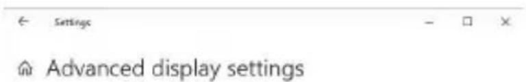 Settings Advanced display settings
