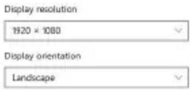 Display resolution 1920 × 1080 Display orientation Landscape