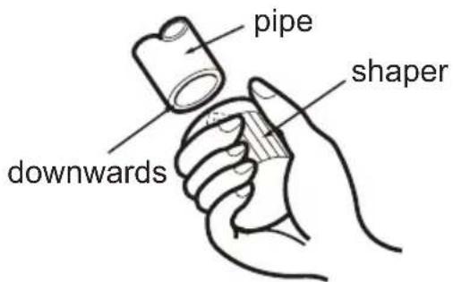 pipe shaper downwards