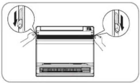 Posizionare il pannello nelle scanalature. Cordino