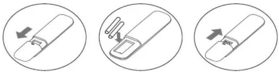 Toyotomi THN/THG-A28SZ - Introducir pilas en el mando a distancia - 1