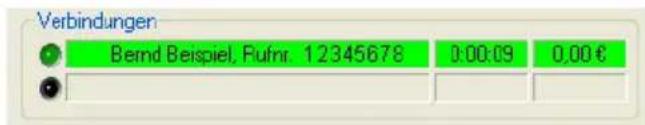 Verbindungen Bernd Beispiel, Rufnr. 12345678 0:00:09 0,00 €